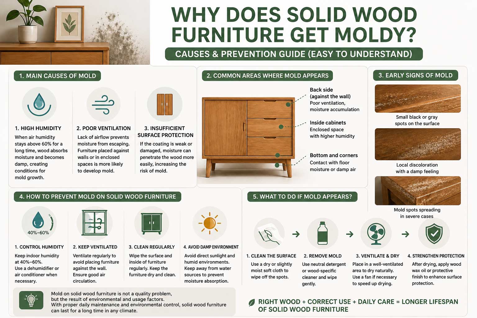 Why do solid wood furniture get moldy? - Furniture Knowledge - NKFURN